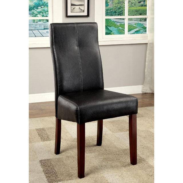BONNEVILLE I Brown Cherry/Black Side Chair (2/CTN)  Las Vegas Furniture Stores