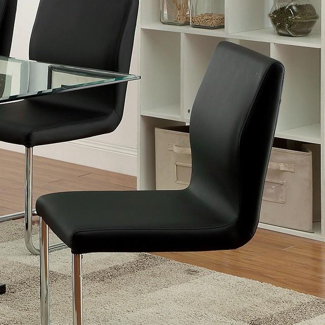 LODIA I Black/Silver Side Chair  Las Vegas Furniture Stores