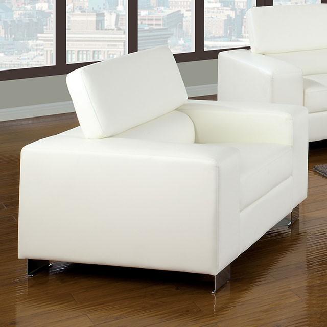 Makri White Chair, White  Las Vegas Furniture Stores