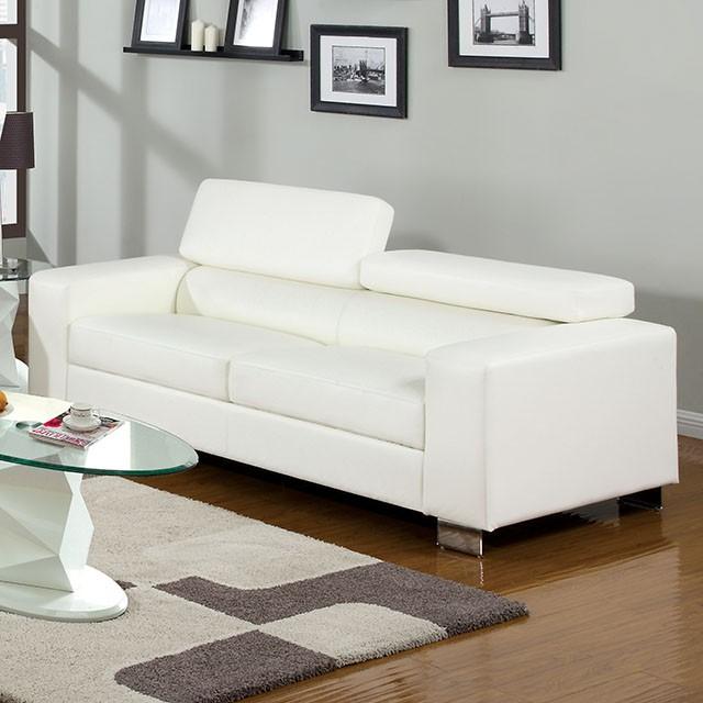 Makri White Sofa, White  Las Vegas Furniture Stores