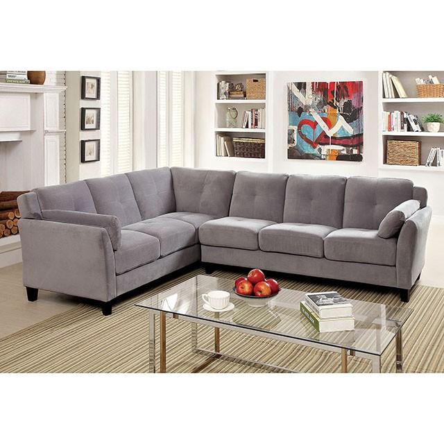 PEEVER II Warm Gray Sectional, Warm Gray (K/D)  Las Vegas Furniture Stores
