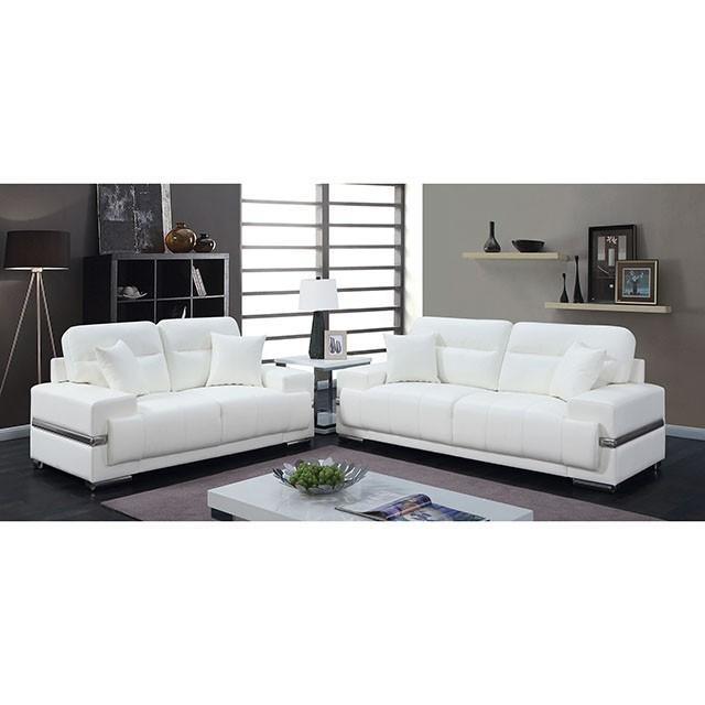 ZIBAK White/Chrome Chair, White ZIBAK White/Chrome Chair, White Half Price Furniture