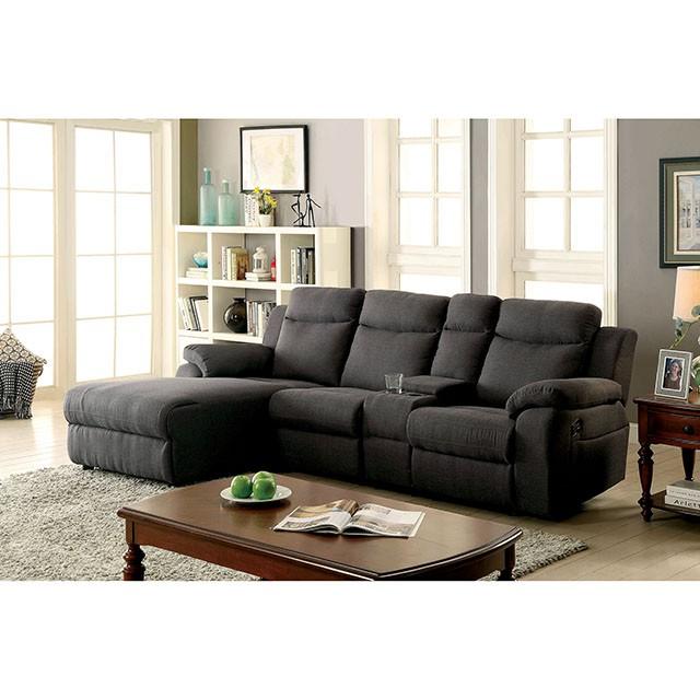 KAMRYN Gray Sectional w/ Console, Gray KAMRYN Gray Sectional w/ Console, Gray Half Price Furniture