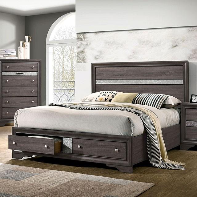 Chrissy Gray E.King Bed  Las Vegas Furniture Stores