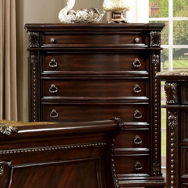 Fromberg Brown Cherry Chest  Las Vegas Furniture Stores