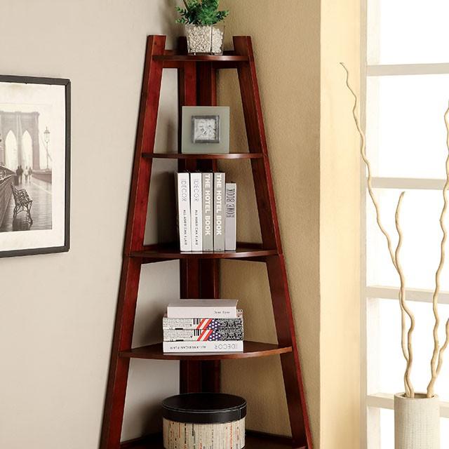 Lyss Cherry Ladder Shelf  Las Vegas Furniture Stores