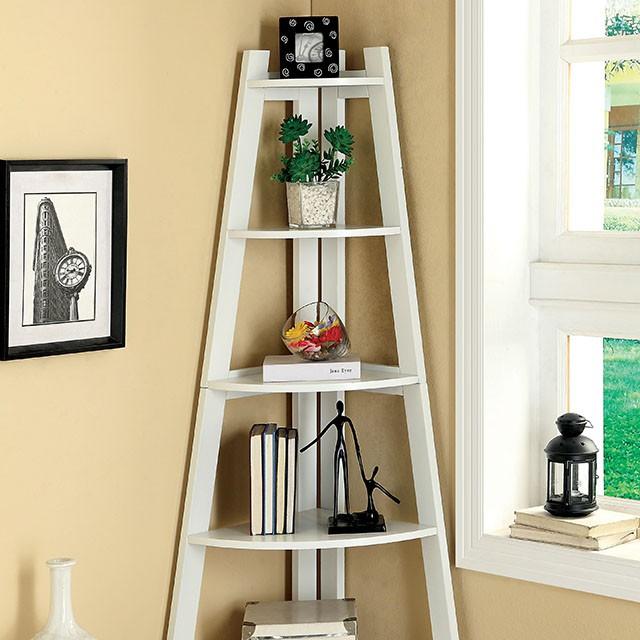Lyss White Ladder Shelf  Las Vegas Furniture Stores
