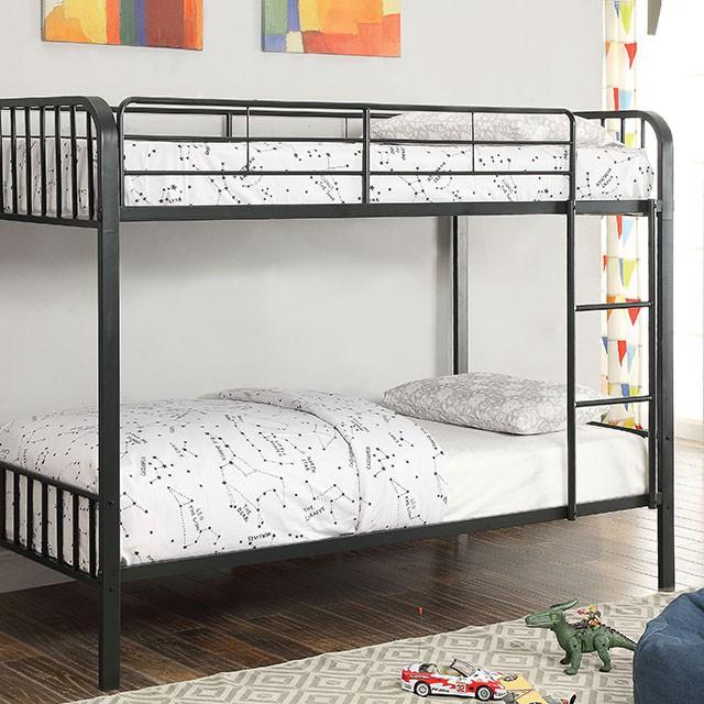 CLEMENT Black Metal Twin/Twin Bunk Bed CLEMENT Black Metal Twin/Twin Bunk Bed Half Price Furniture