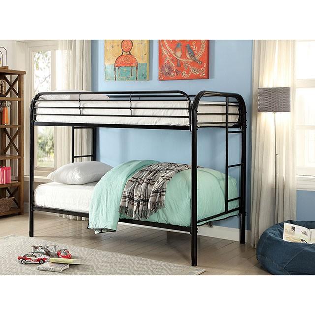 Opal Black Twin/Twin Bunk Bed Opal Black Twin/Twin Bunk Bed Half Price Furniture