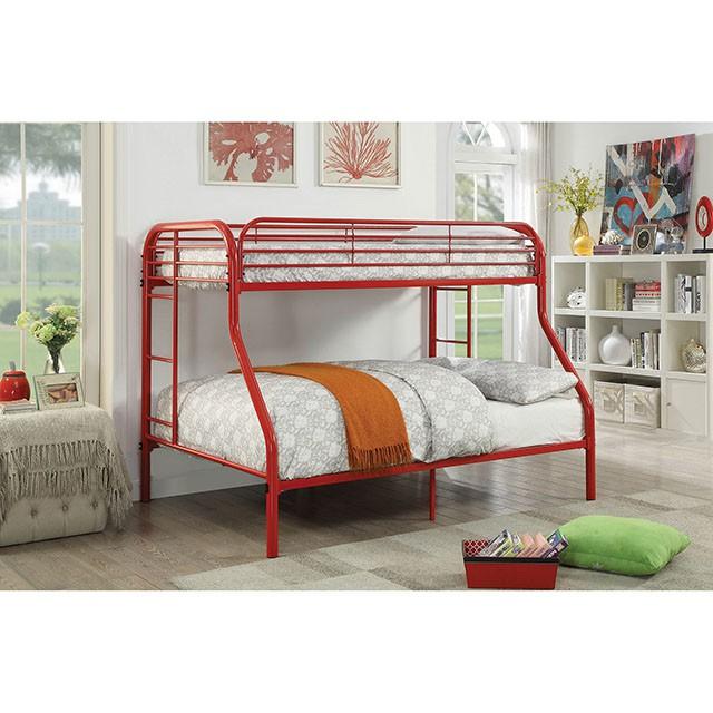 Opal Red Twin/Full Bunk Bed Opal Red Twin/Full Bunk Bed Half Price Furniture