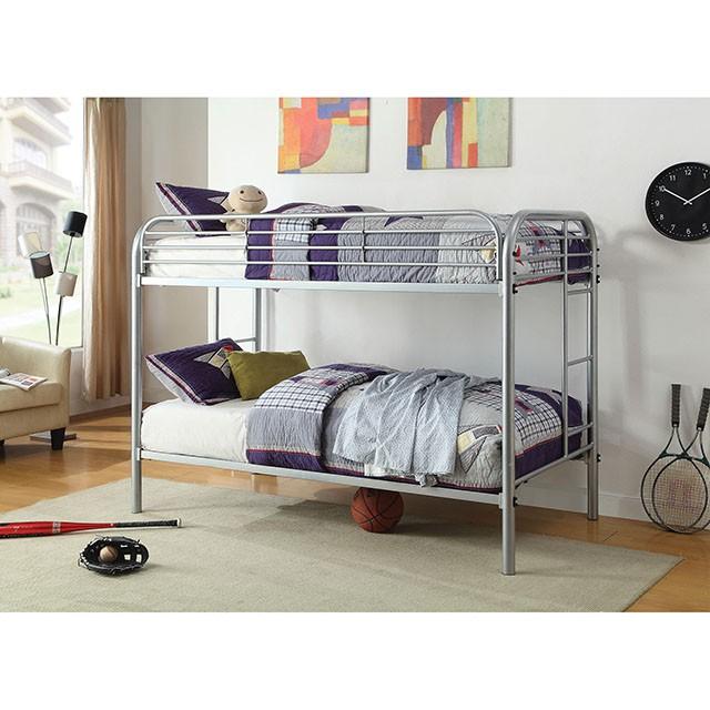 Opal Silver Twin/Twin Bunk Bed Opal Silver Twin/Twin Bunk Bed Half Price Furniture