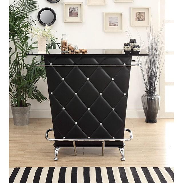 Fuero Black/Chrome Bar Table (K/D) Fuero Black/Chrome Bar Table (K/D) Half Price Furniture