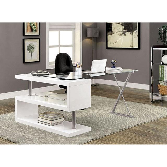 BRONWEN White Desk  Las Vegas Furniture Stores