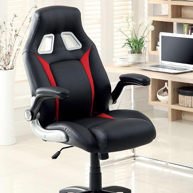 Argon Black/Silver/Red Office Chair  Las Vegas Furniture Stores