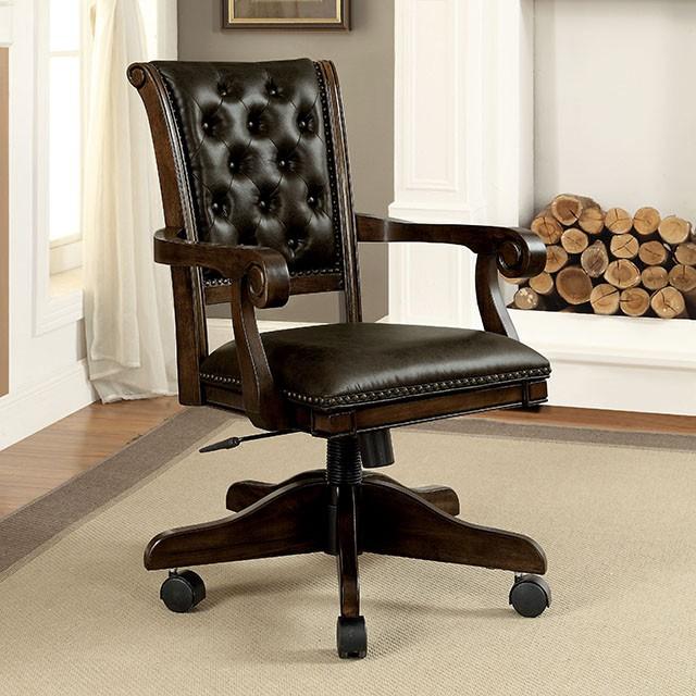 KALIA Brown/Dark Brown Height-Adjustable Arm Chair  Las Vegas Furniture Stores
