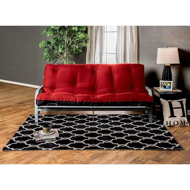 KNOX Red 8" Red/Black Futon Mattress w/ Inner Spring  Las Vegas Furniture Stores