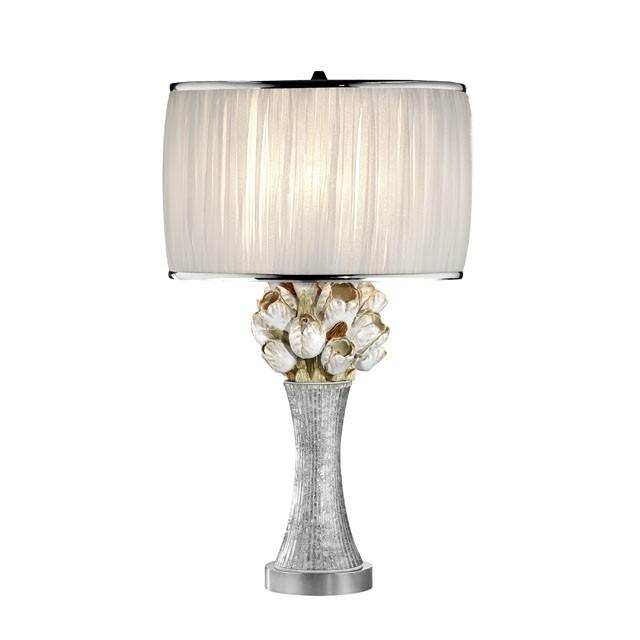 Simone White/Silver Table Lamp  Las Vegas Furniture Stores