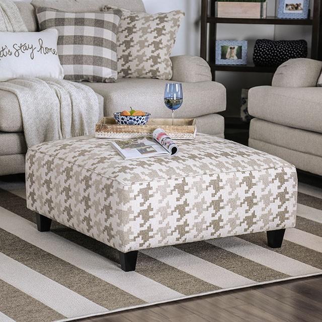 Christine Light Gray/Pattern Ottoman Half Price Furniture