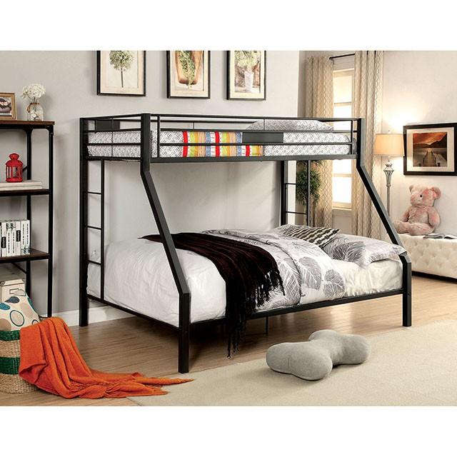 CLAREN Black Twin/Queen Bunk Bed Half Price Furniture