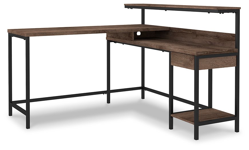 Arlenbry Home Office L-Desk with Storage  Las Vegas Furniture Stores