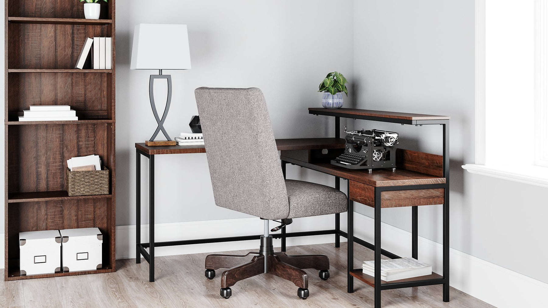 Camiburg Home Office L-Desk with Storage - Half Price Furniture