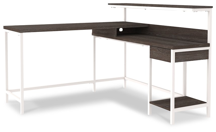 Dorrinson Home Office L-Desk with Storage  Half Price Furniture