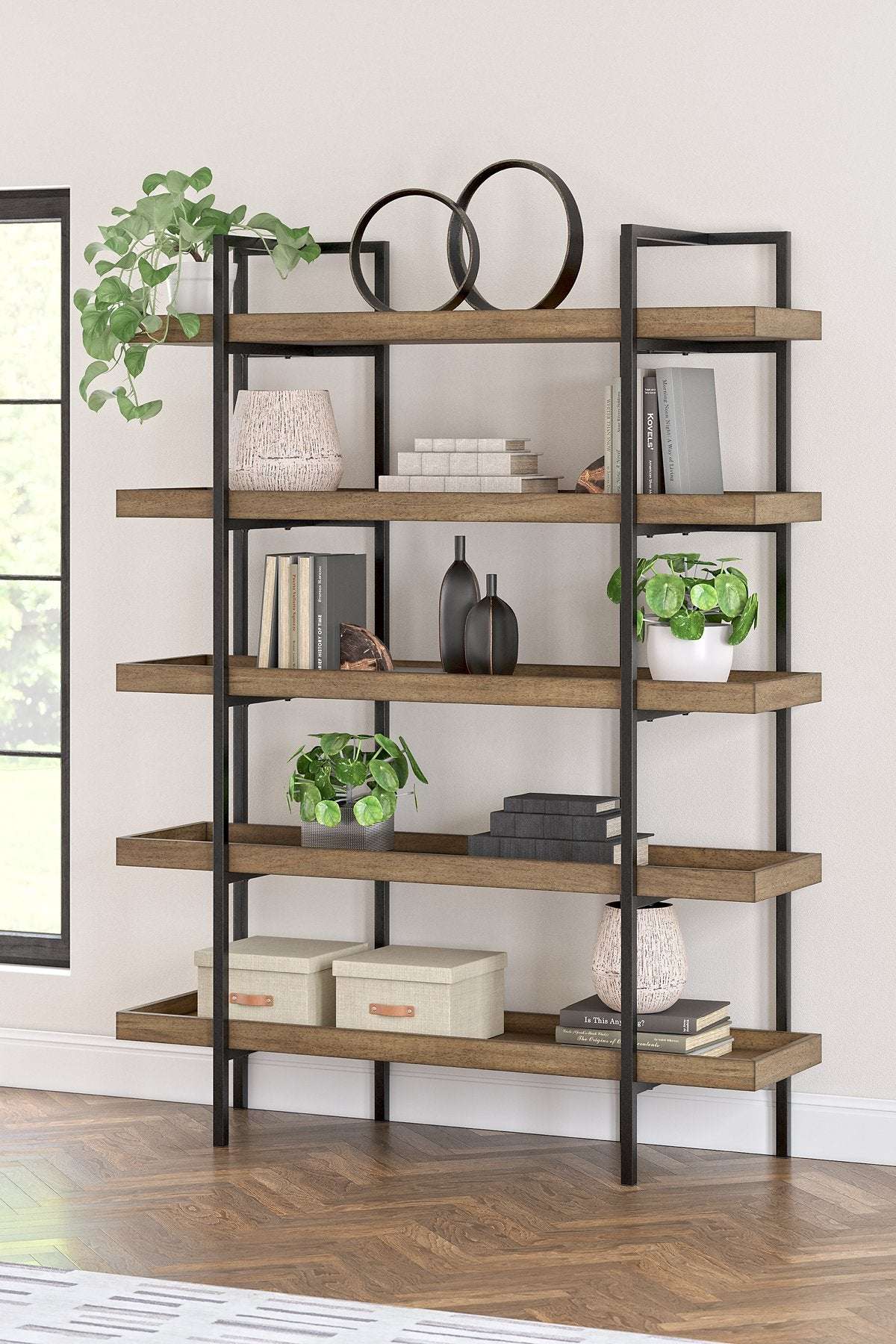 Montia 76" Bookcase Half Price Furniture