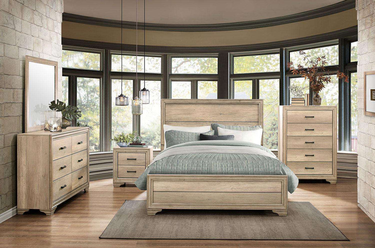 Homelegance Lonan Queen Panel Bed in Natural 1955-1* - Bed - Half Price Furniture