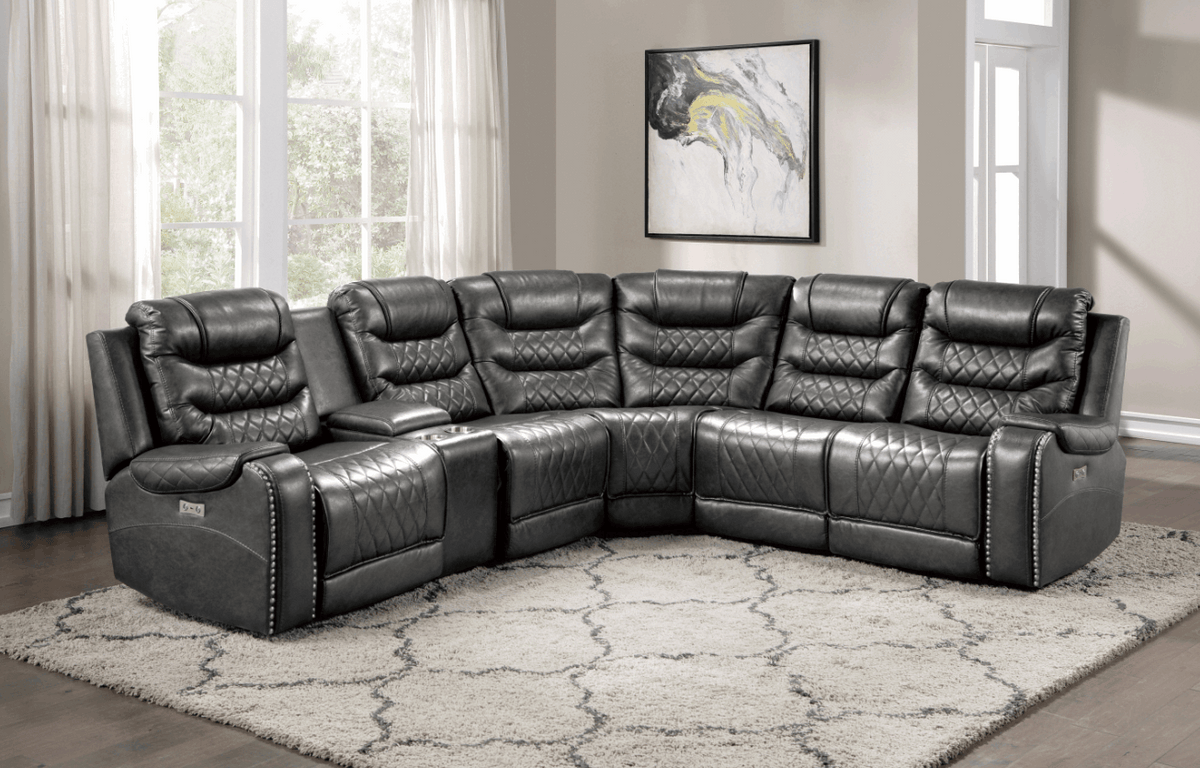 Homelegance Furniture Putnam Corner Seat in Gray 9405GY-CR - Wedge - Half Price Furniture