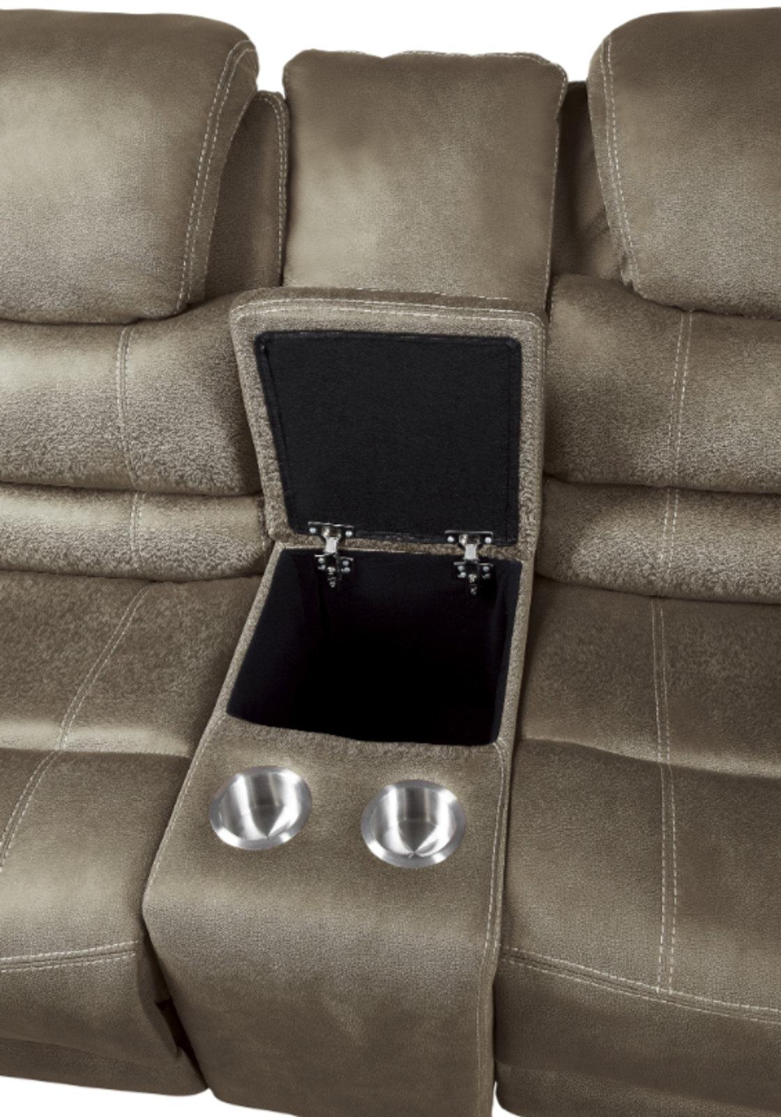 Homelegance Furniture Shola Double Reclining Loveseat in Chocolate - Loveseat - Half Price Furniture