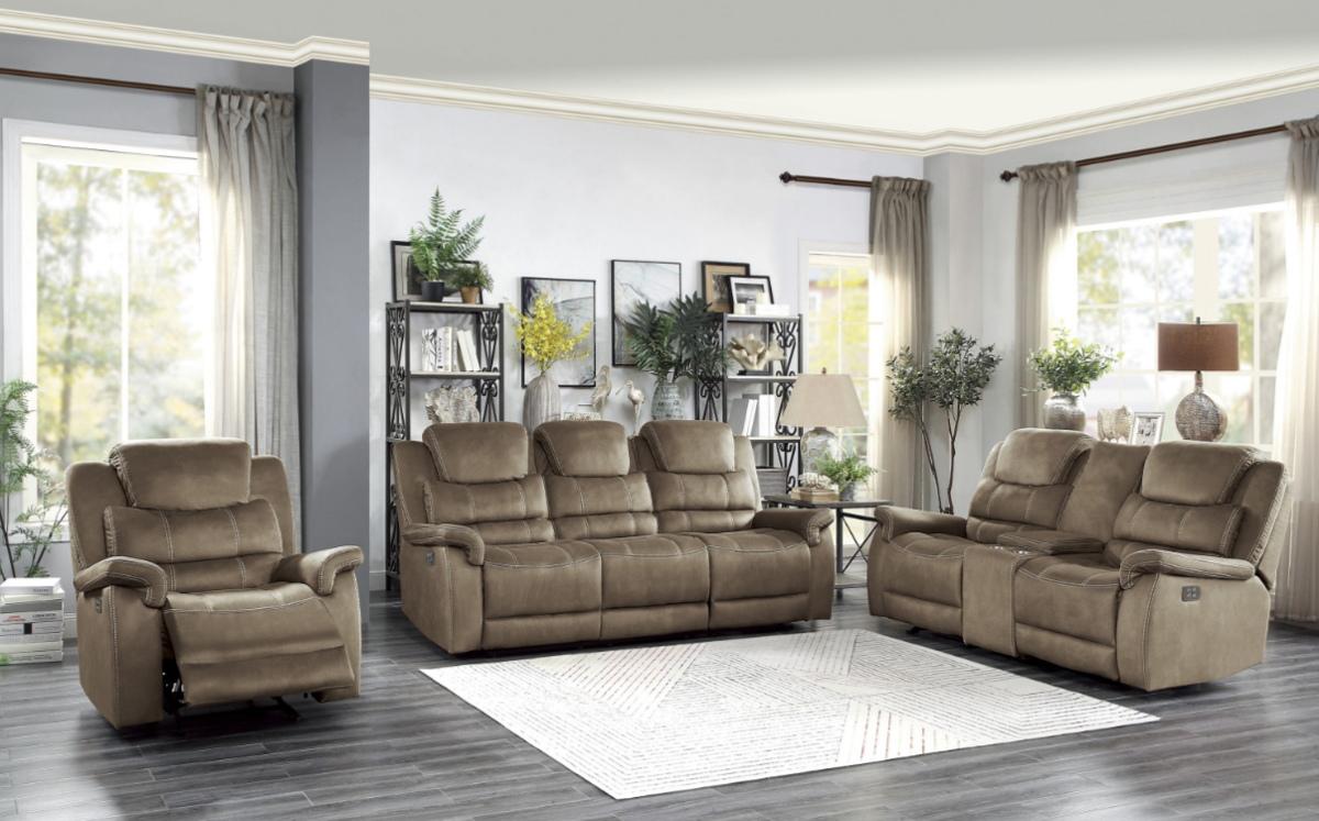 Homelegance Furniture Shola Double Reclining Loveseat in Chocolate - Loveseat - Half Price Furniture