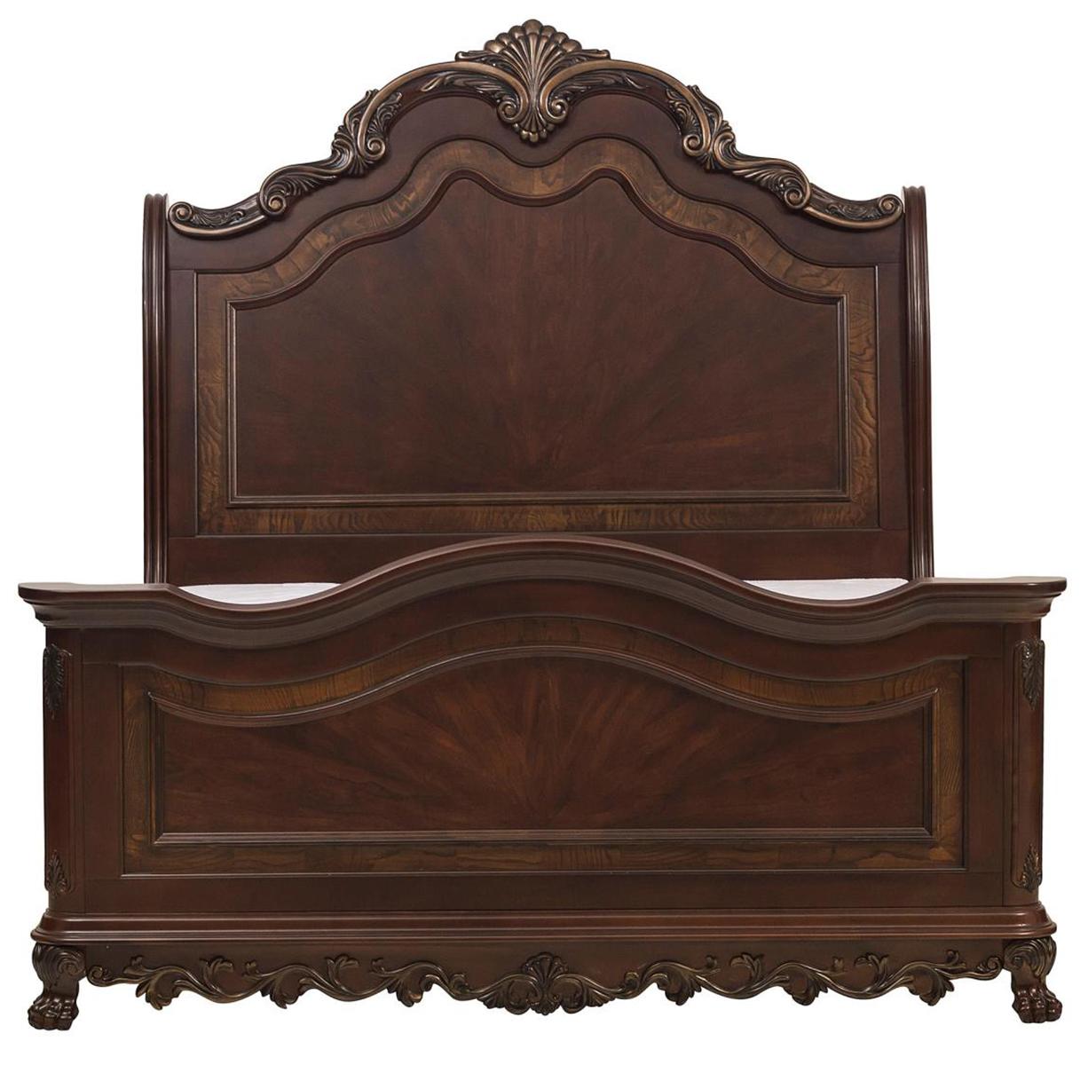 Homelegance Deryn Park Queen Sleigh Bed in Cherry 2243SL-1 - Bed - Half Price Furniture