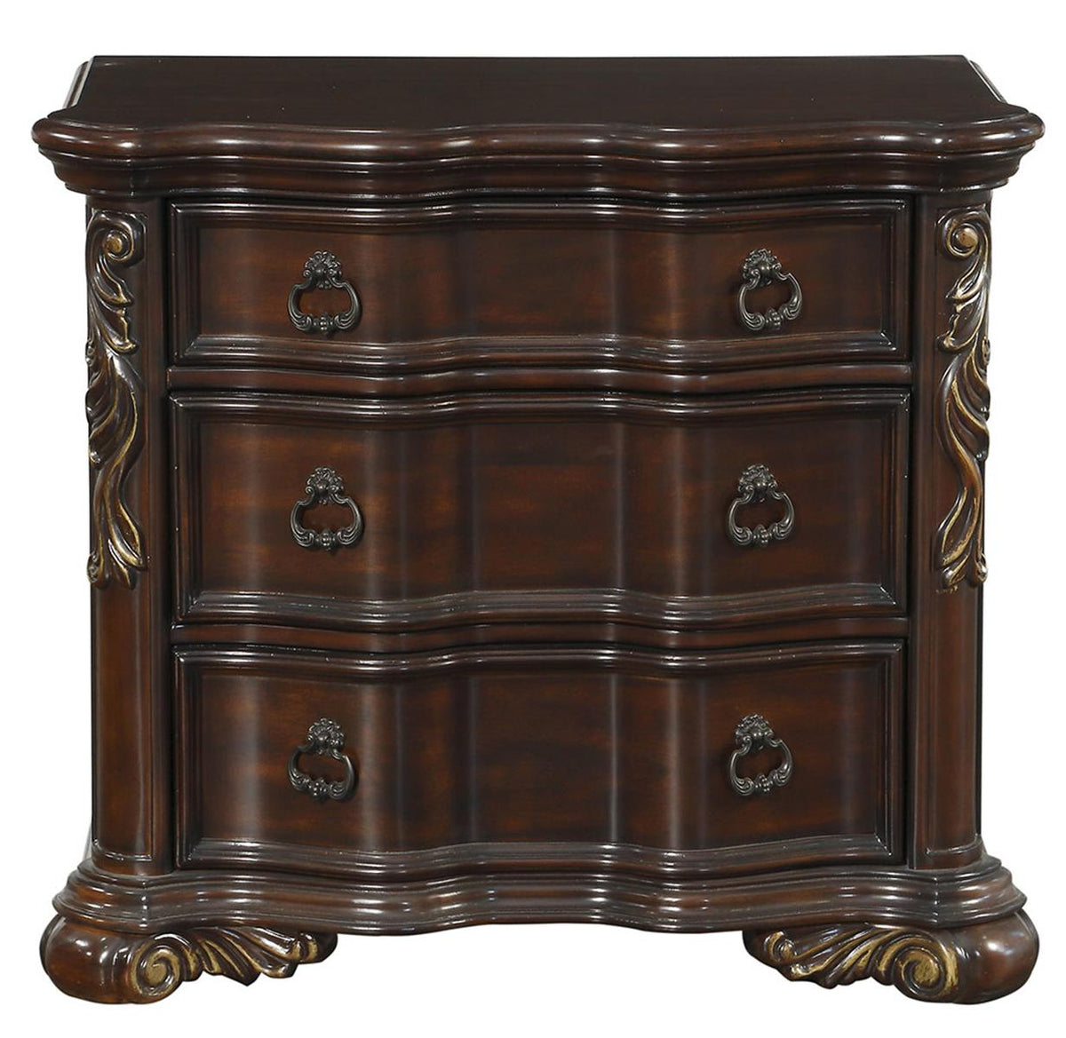 Homelegance Royal Highlands 3 Drawer Nightstand in Rich Cherry 1603-4 - Nightstand - Half Price Furniture