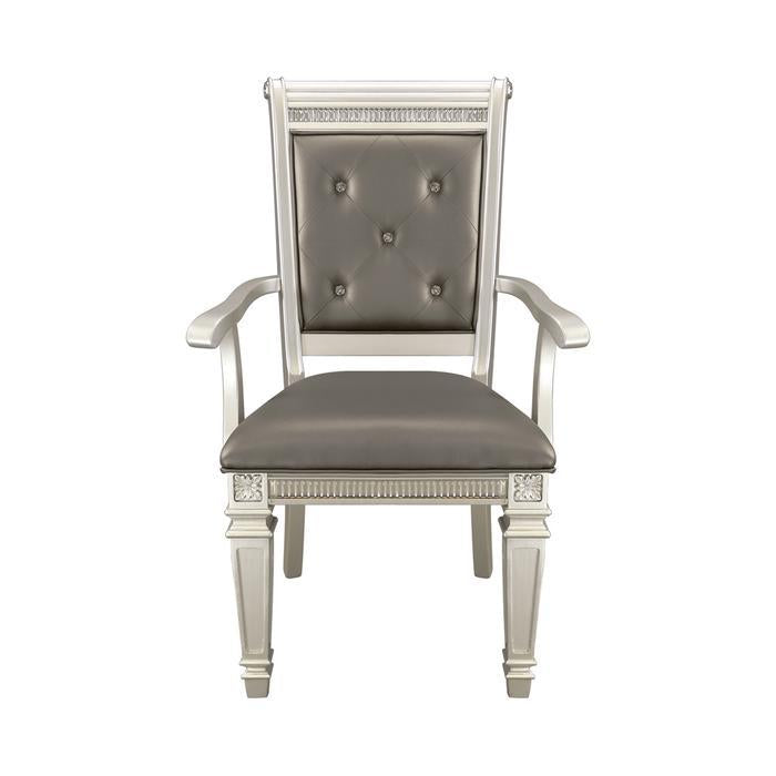 Homelegance Bevelle Arm Chair in Silver (Set of 2) 1958A Half Price Furniture