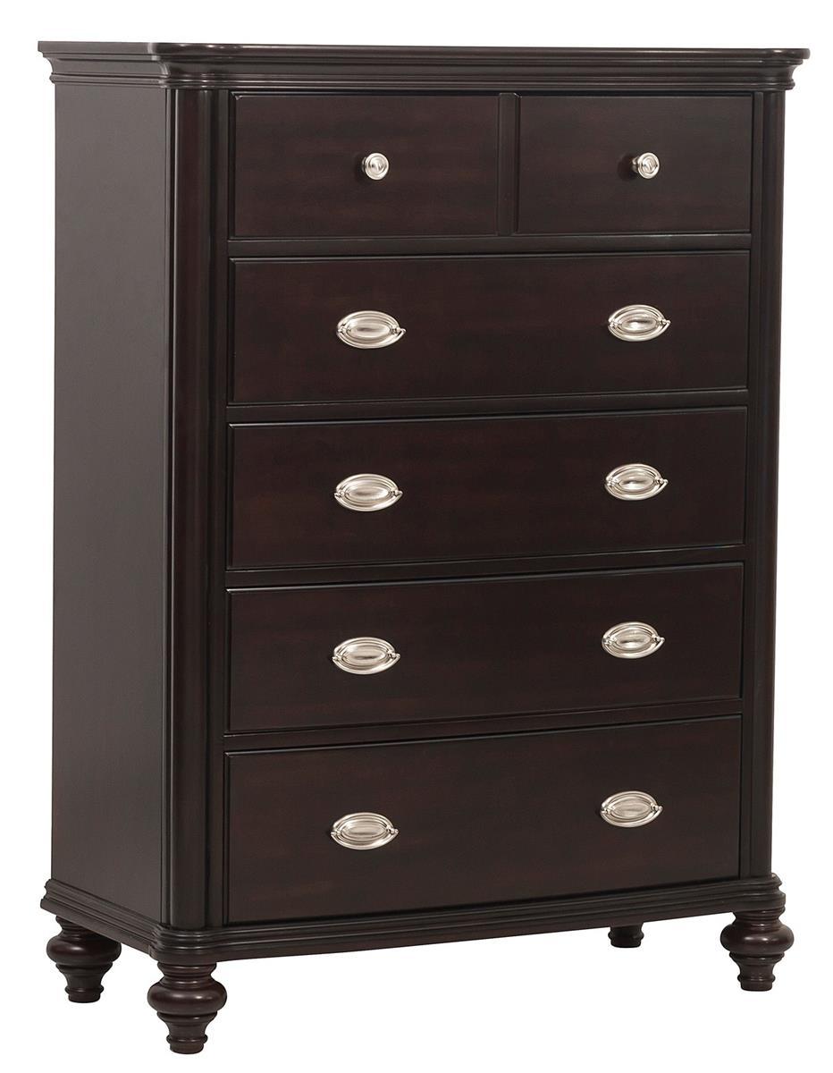 Homelegance Marston 5 Drawer Chest in Dark Cherry 2615DC-9 - Chest - Half Price Furniture