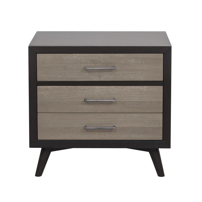 Homelegance Raku 3 Drawer Nightstand in Gray 1711-4 Half Price Furniture