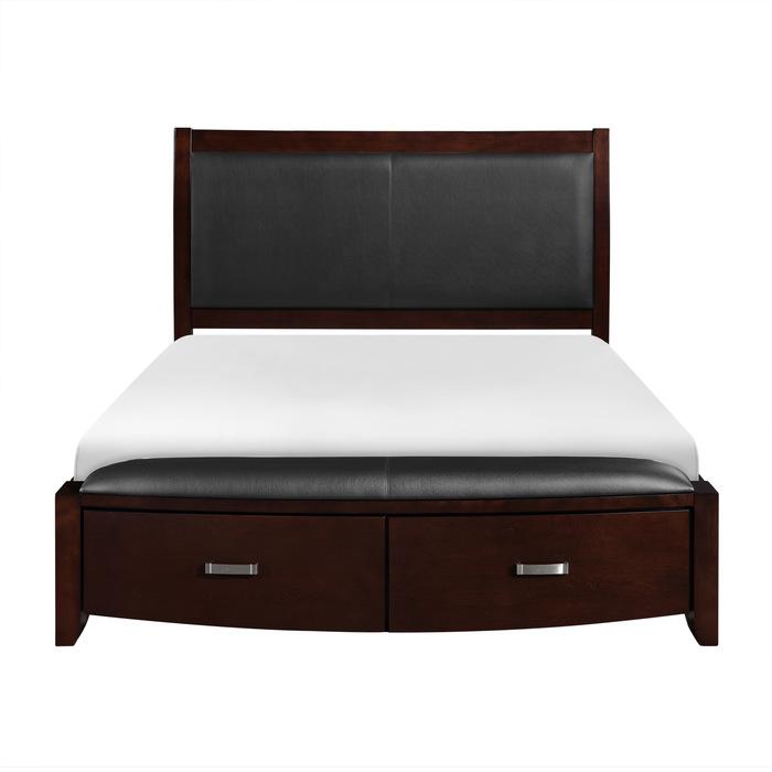 Homelegance Lyric King Sleigh Storage Bed in Dark Espresso 1737KNC-1EK Half Price Furniture