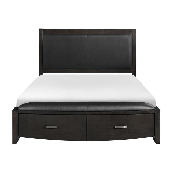 Homelegance Lyric Queen Sleigh Storage Bed in Brownish Gray 1737NGY-1 Half Price Furniture
