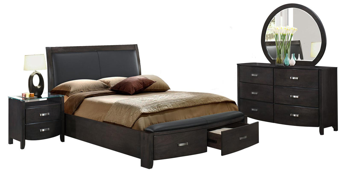 Homelegance Lyric Queen Sleigh Storage Bed in Brownish Gray 1737NGY-1 - Bed - Half Price Furniture