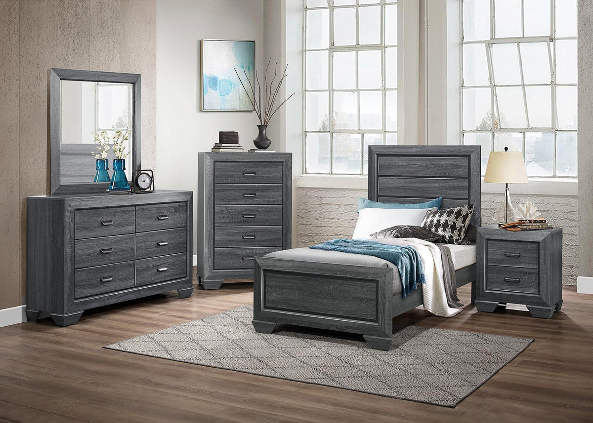 Homelegance Beechnut Twin Bed in Gray 1904TGY-1 - Bed - Half Price Furniture