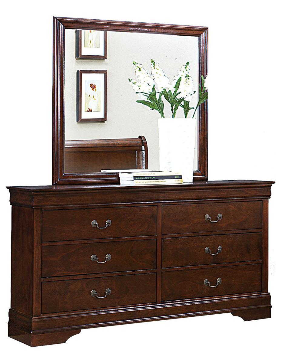 Homelegance Mayville 6 Drawer Dresser in Brown Cherry 2147-5 Half Price Furniture
