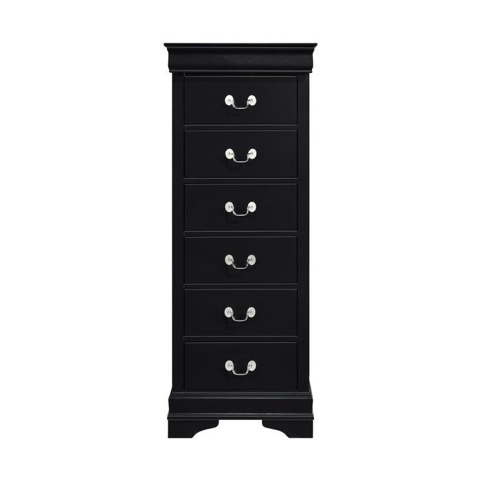 Homelegance Mayville 6 Drawer Lingerie Chest in Black 2147BK-12 Half Price Furniture