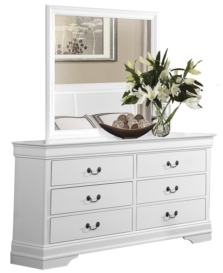 Homelegance Mayville Mirror in White 2147W-6 Half Price Furniture