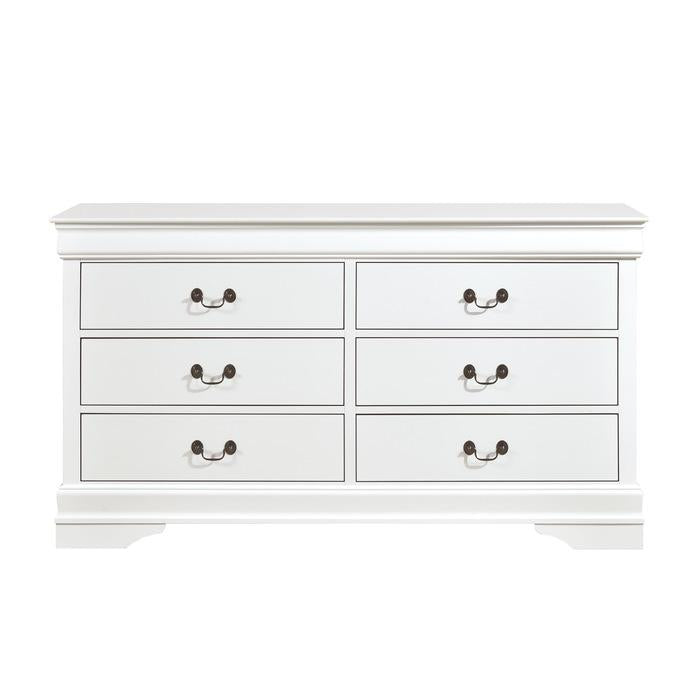 Homelegance Mayville 6 Drawer Dresser in White 2147W-5 Half Price Furniture