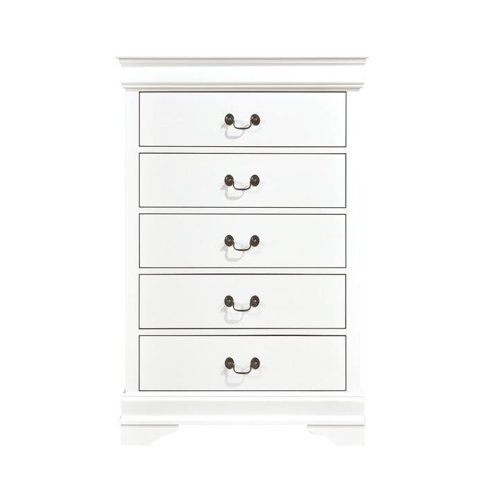 Homelegance Mayville 5 Drawer Chest in White 2147W-9 Half Price Furniture