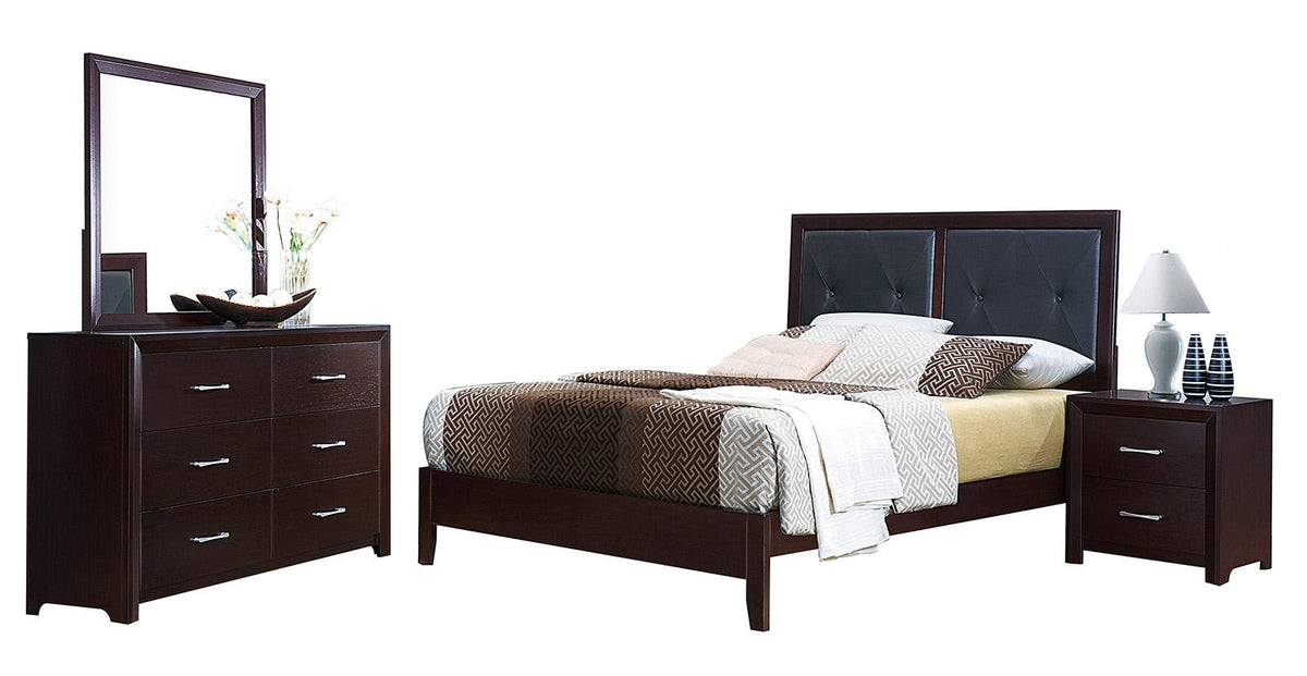 Homelegance Edina 2 Drawer Nightstand in Espresso-Hinted Cherry 2145-4 - Nightstand - Half Price Furniture