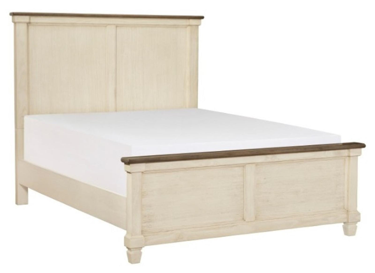 Homelegance Weaver King Panel Bed in Antique White 1626K-1EK* - Bed - Half Price Furniture