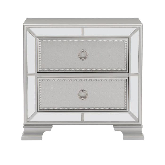 Homelegance Avondale Nightstand in Silver 1646-4 Half Price Furniture
