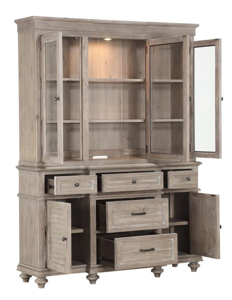 Homelegance Cardano Buffet & Hutch in Light Brown 1689BR-50* Half Price Furniture