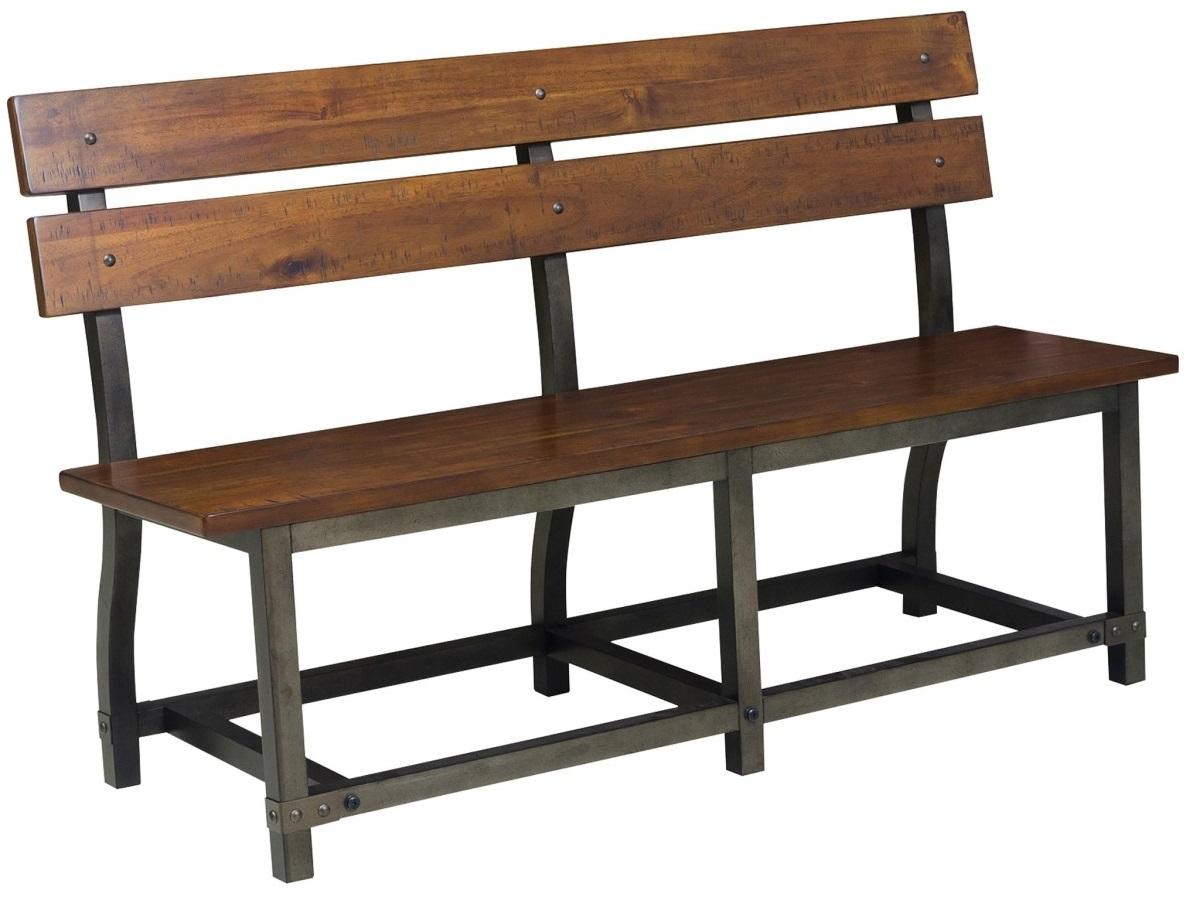 Homelegance Holverson Bench w/ Back in Rustic Brown 1715-BH Half Price Furniture